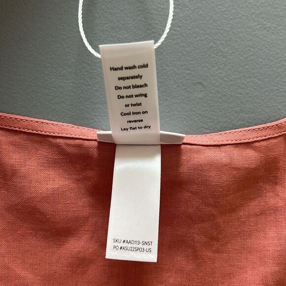 New Andie Swim The Cacela Wrap Dress Linen Blend in Sunset Pink Size L - Picture 7 of 8